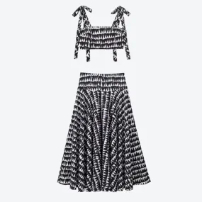 Stylish Printed Two-Piece Skirt Set