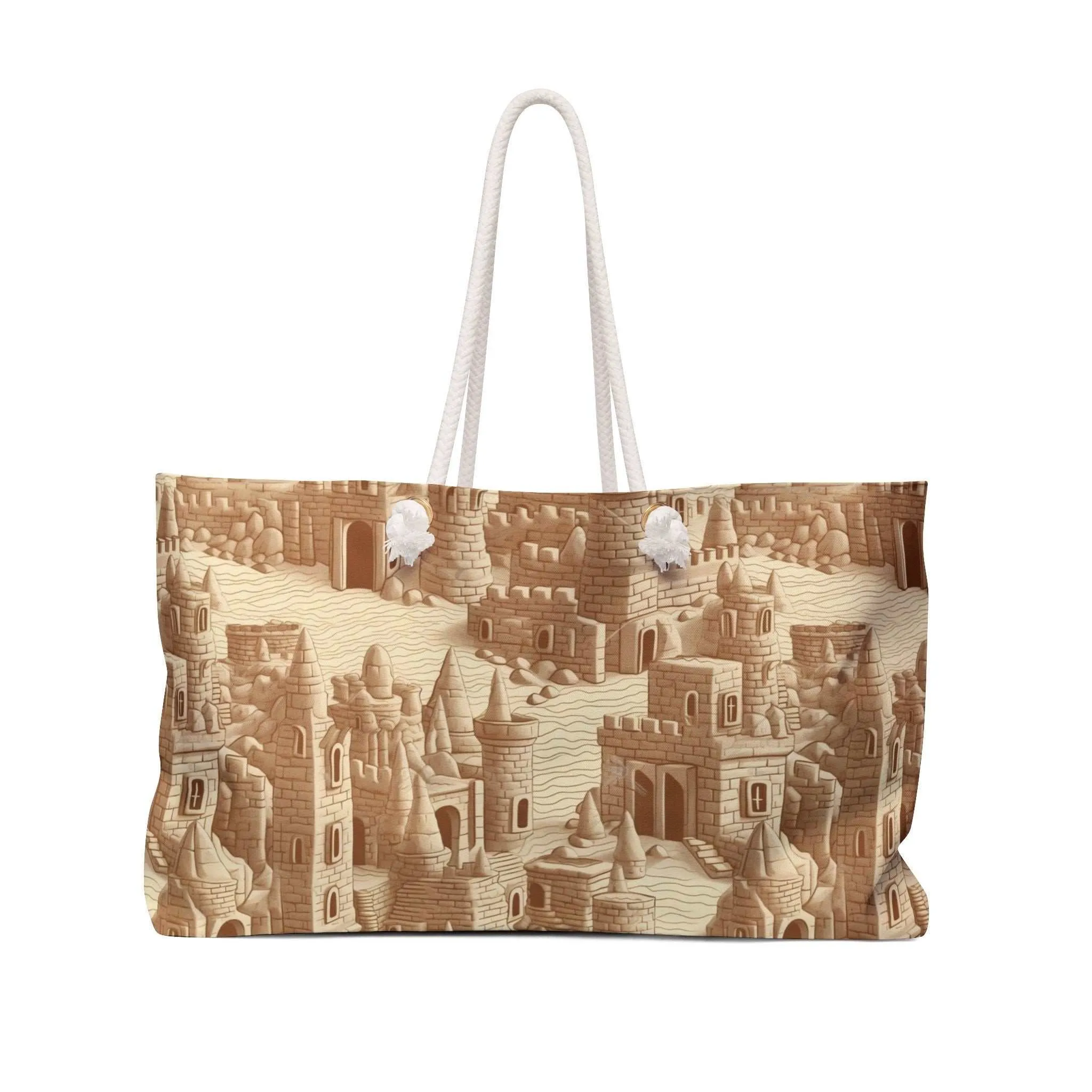 Stylish Sand Castle Design Canvas Weekender Tote