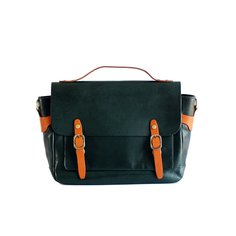 Stylish Womens Green Leather Satchel Bag Crossbody Bags Handbags