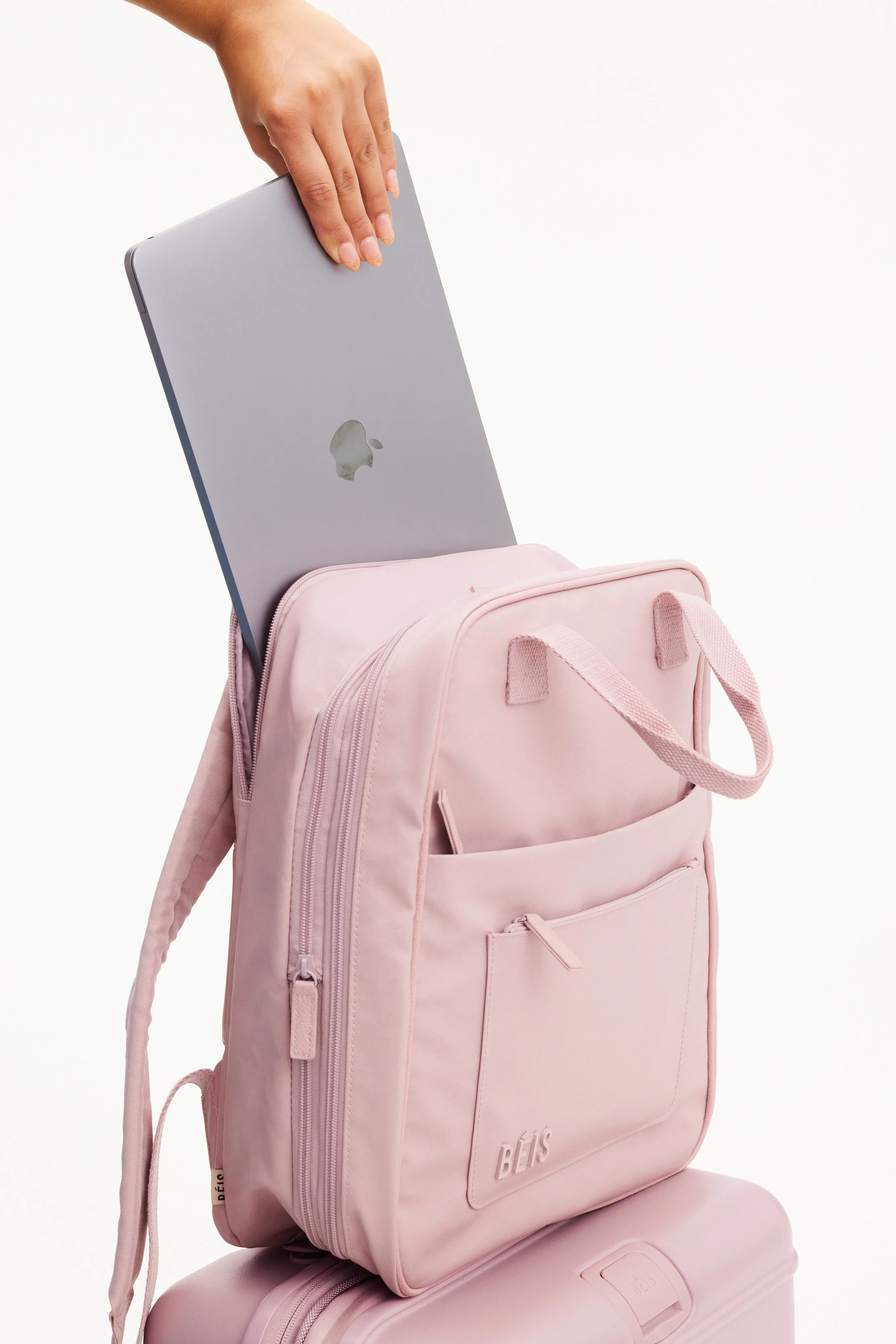 The Expandable Backpack in Atlas Pink