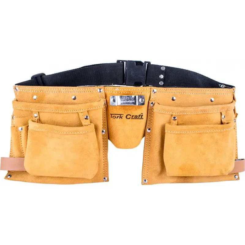 Tork Craft Professional Leather Tool Belt 11 Pocket