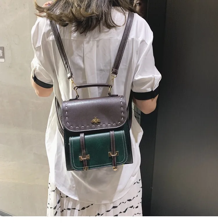 Vintage Small Elegant  PU Leather Women's Backpacks