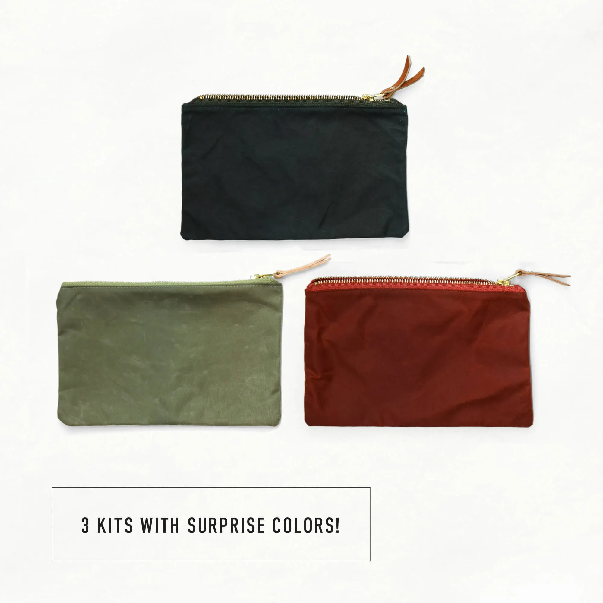 Waxed Canvas Zipper Pouch Kits - Grab Bag!