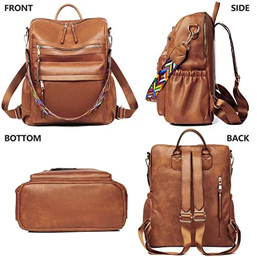 Women's Backpack, Fashion Leather Designer Ladies Rucksack Travel Bag