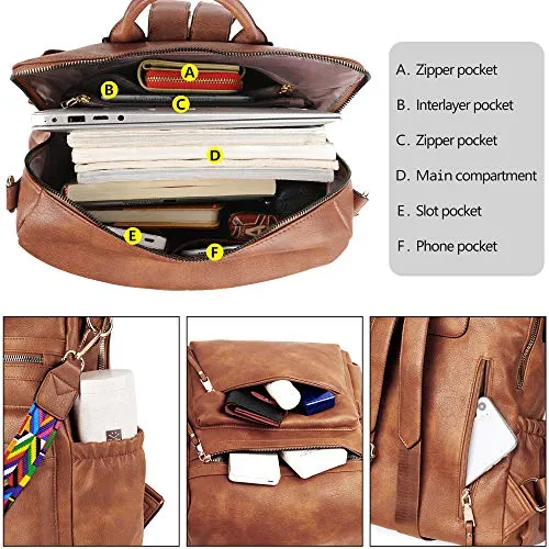 Women's Backpack, Fashion Leather Designer Ladies Rucksack Travel Bag