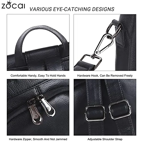 ZOCAI Backpack Purse for Women Fashion Backpack Purses PU Leather Daypacks Anti-Theft Shoulder Bag Satchel Purse